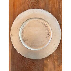 Set Of 4 Pier 1 Ceramic Charger Plates 13" in Distressed Metallic Finish Italy